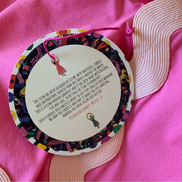 SOLD NWOT CeliaB Piscis Pink RicRac Tiered Dress Sz L - Picture 12 of 14